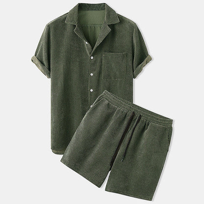 Leichtes & atmungsaktives Herren Sommer Set – lässiger Cord-Stil, Cordsamt, für Freizeitaktivitäten 2