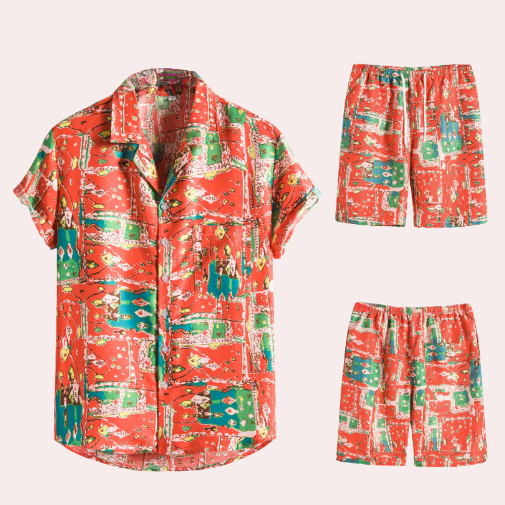 Leichtgewichtige Herren Hawaiian Kombination – atmungsaktiv, für Sommerfestivals und Strandtage 1