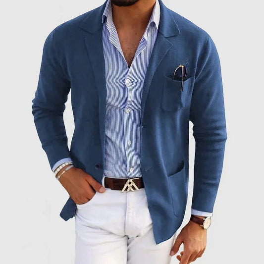 Lightweight men's blazer jacket – classic tailored fit, premium fabric, for formal occasions 0
