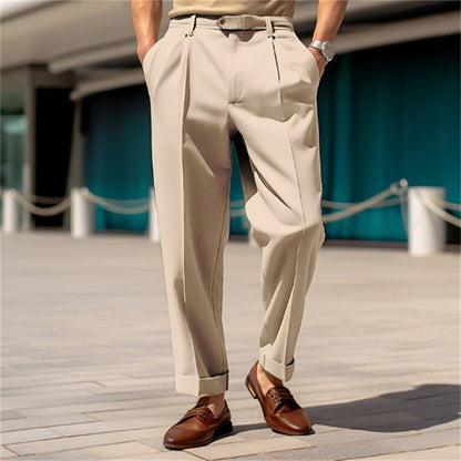 Lightweight men's dress pants – straight cut, breathable fabric, for formal occasions 1