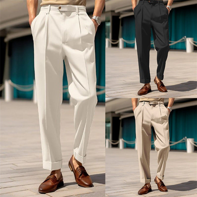 Lightweight men's dress pants – straight cut, breathable fabric, for formal occasions 3