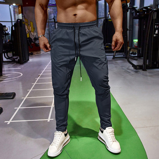 Lightweight men's joggers – quick-dry Ice Silk fabric, for summer workouts 0