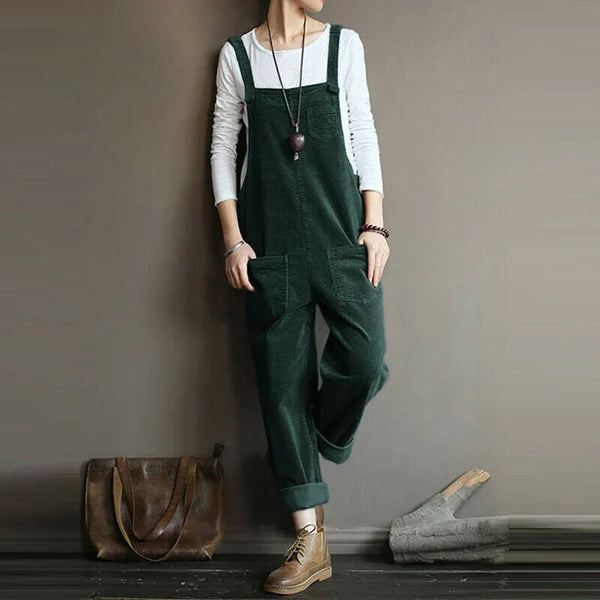 Lightweight women's jumpsuit – relaxed fit, flexible cord fabric, for casual outings 2