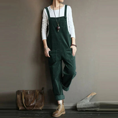 Lightweight women's jumpsuit – relaxed fit, flexible cord fabric, for casual outings 2