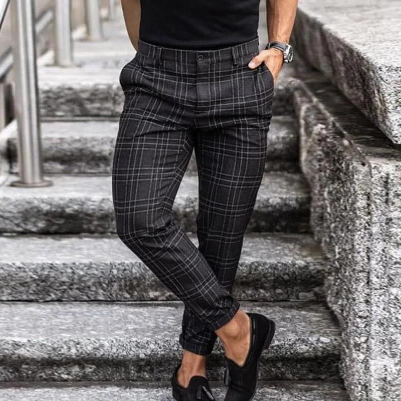 Variant image for Stylish Checkered Mens Chino Pants, Lightweight Cotton, Comfortable Fit for Casual and Semi-Formal Wear-2