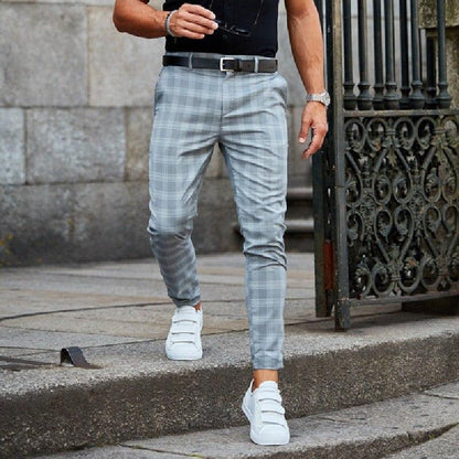 Variant image for Stylish Checkered Mens Chino Pants, Lightweight Cotton, Comfortable Fit for Casual and Semi-Formal Wear-13