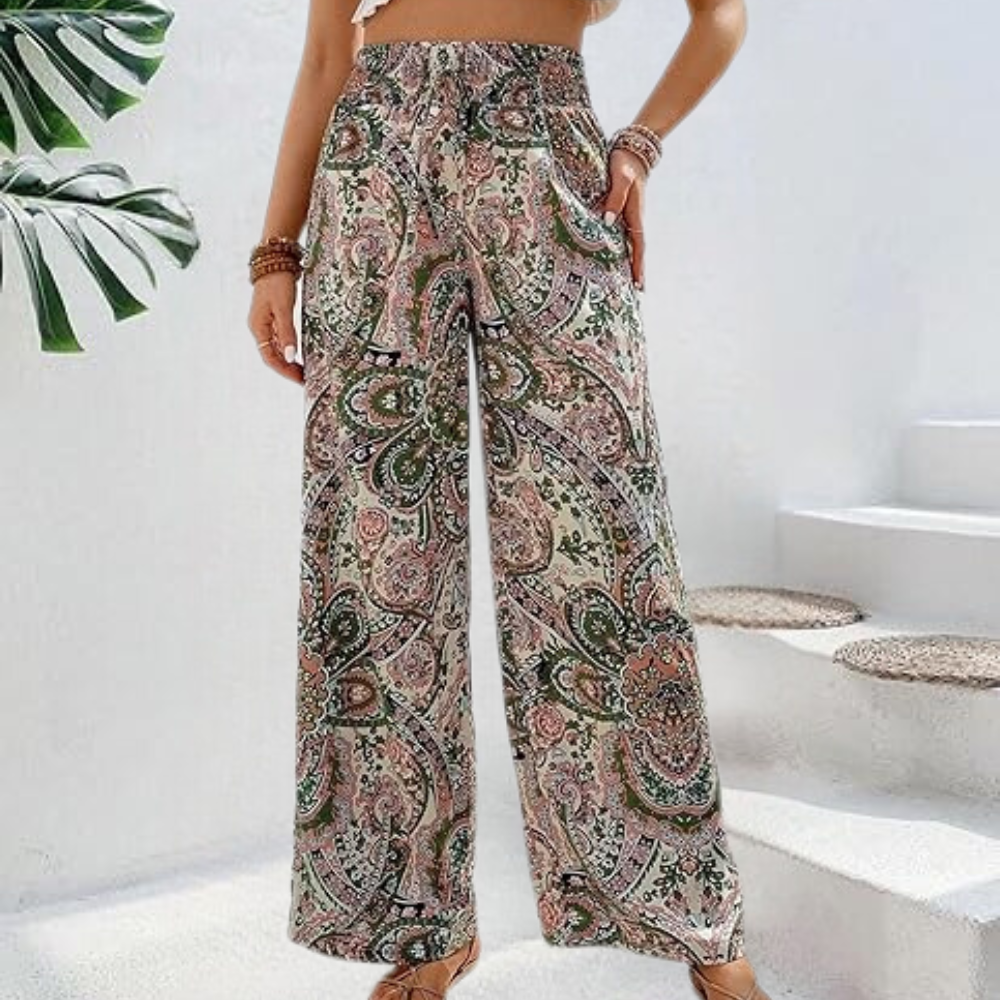 Luftige Damenhose – weite Beine, Baumwolle, für den Sommerurlaub 4
