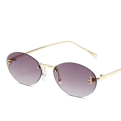 Luxuriöse Damen Sonnenbrille – rahmenloses Design, metallisch, für elegante Anlässe 12