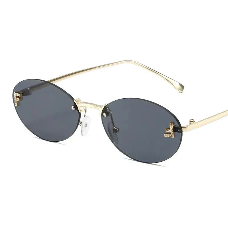 Luxuriöse Damen Sonnenbrille – rahmenloses Design, metallisch, für elegante Anlässe 5