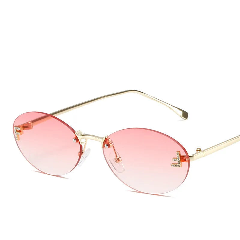Luxuriöse Damen Sonnenbrille – rahmenloses Design, metallisch, für elegante Anlässe 7