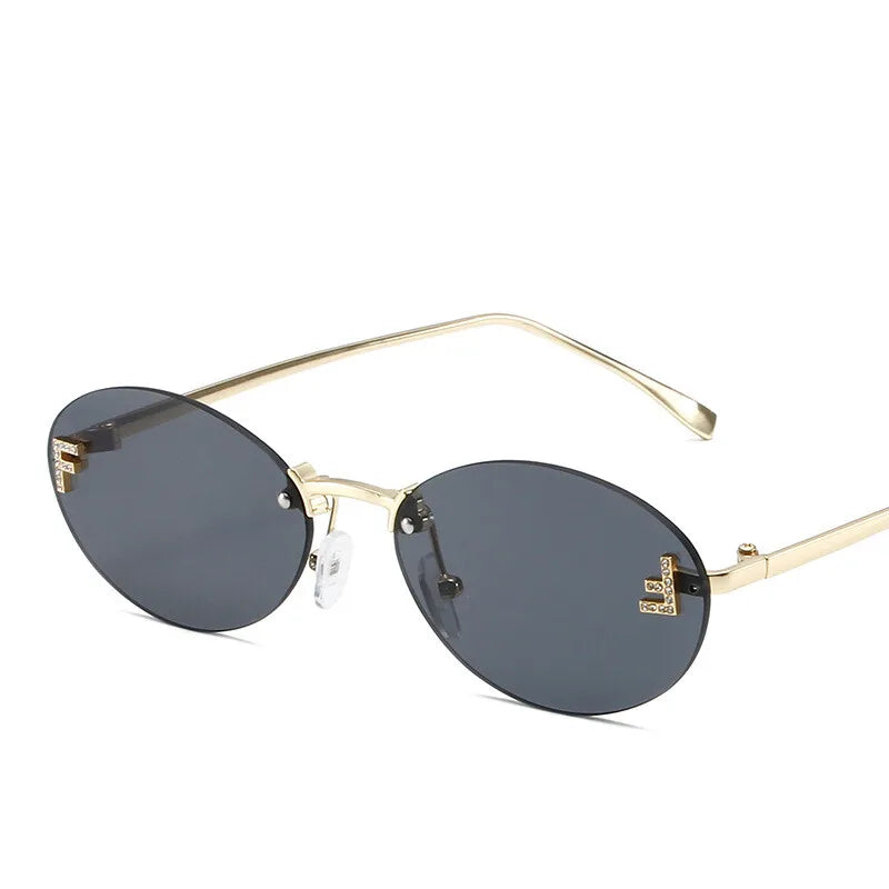 Luxuriöse Damen Sonnenbrille – rahmenloses Design, metallisch, für elegante Anlässe 9