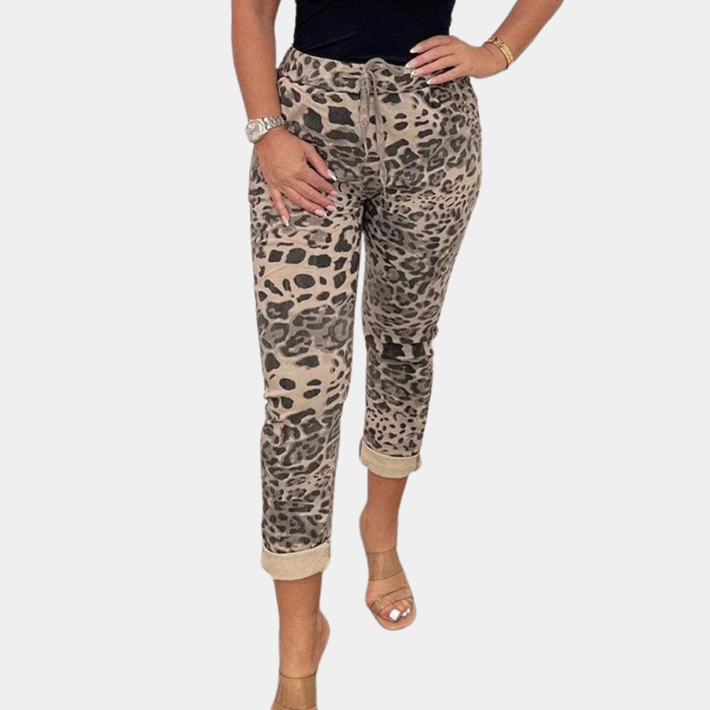 Luxuriöse Damenhose – elegantes Camouflage-Design, Baumwolle, für den Sommer 3
