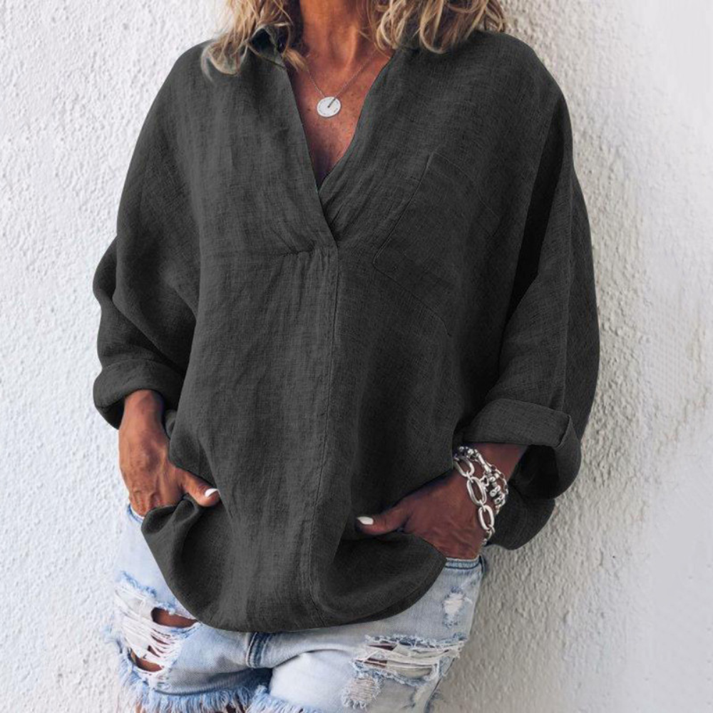 Luxurious women’s oversized blouse – breathable polyester, perfect for summer 1