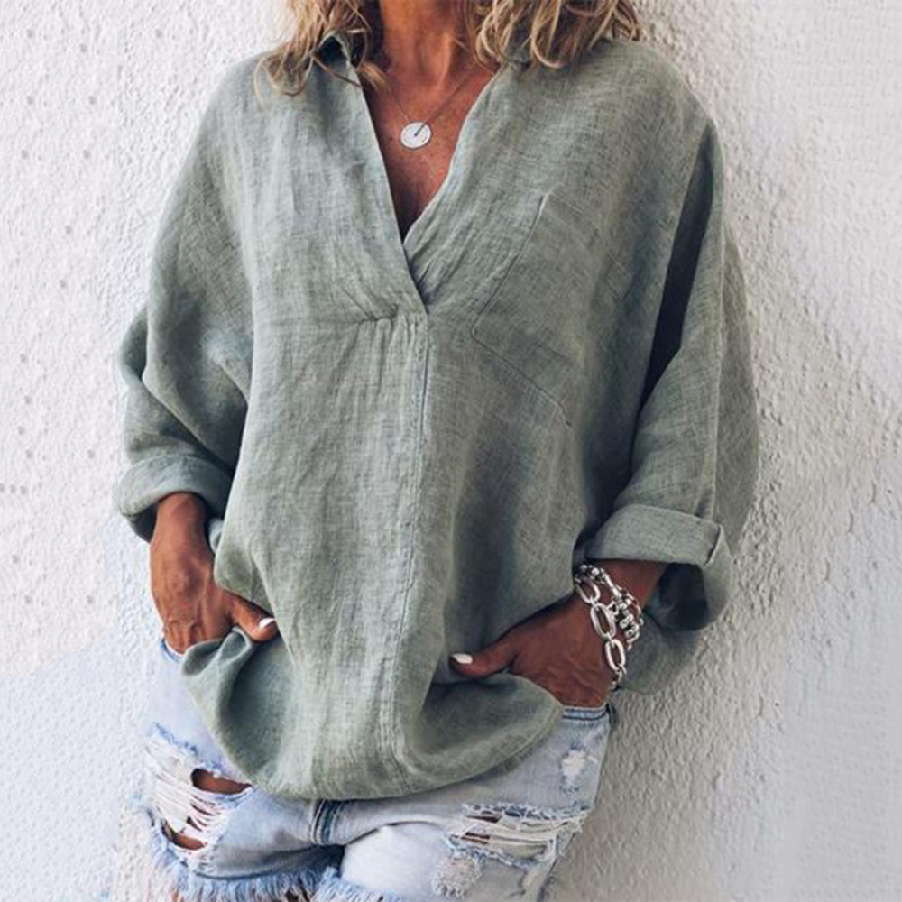 Luxurious women’s oversized blouse – breathable polyester, perfect for summer 3