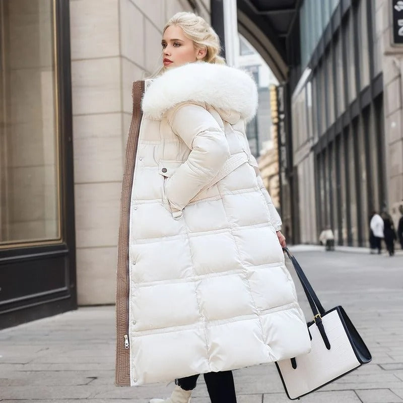 Women’s Insulating Puffer Coat - Quilted, Fur Trimmed
