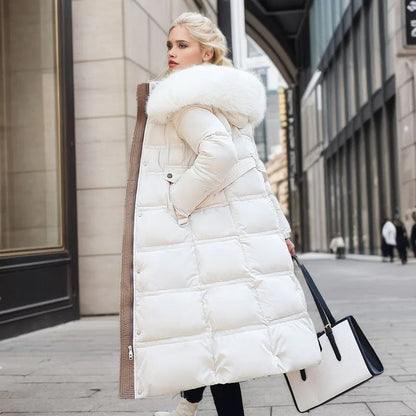 Women’s Insulating Puffer Coat - Quilted, Fur Trimmed