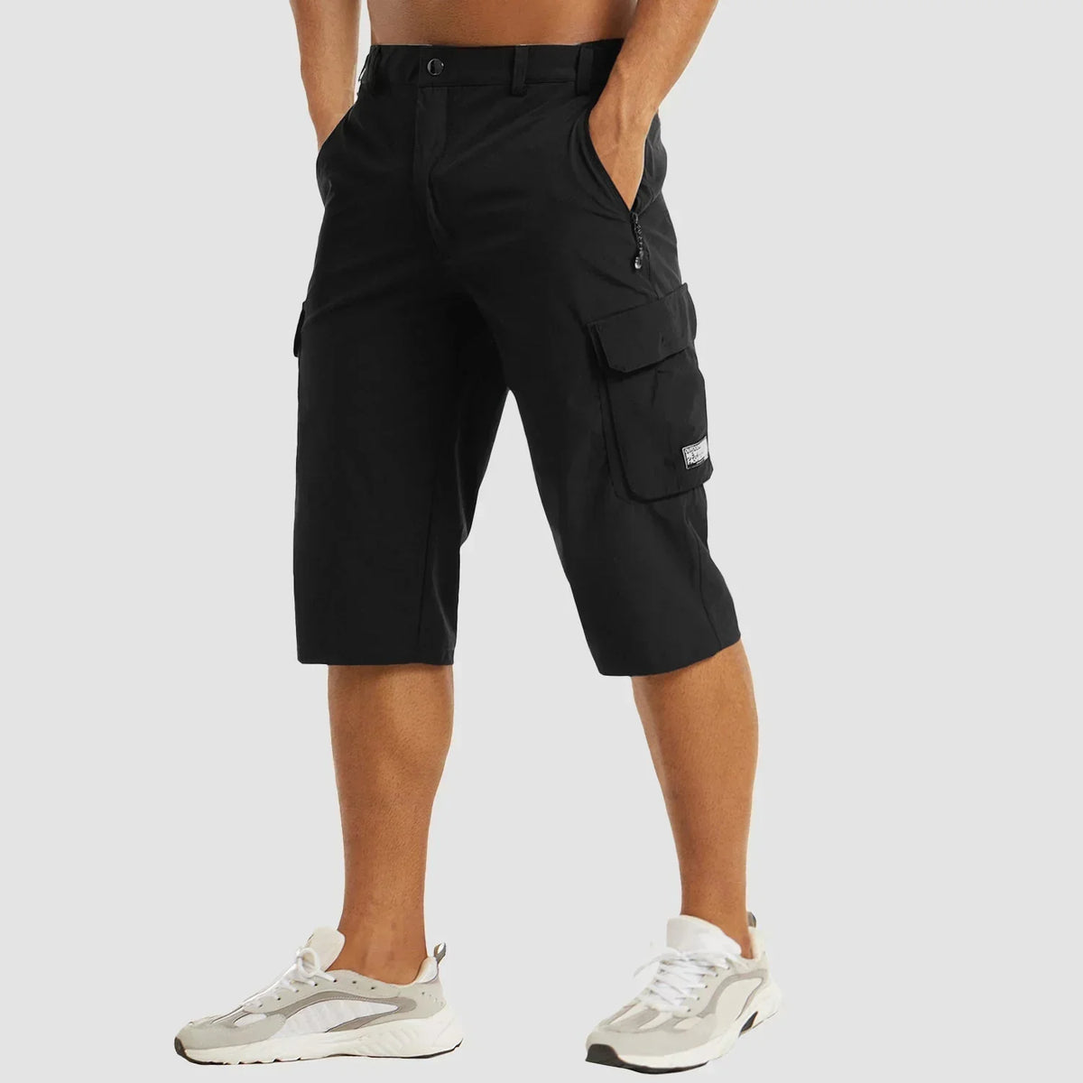 Variant image for Fast-Drying Men's Cargo Shorts with Multiple Pockets for Versatile Outdoor Use in Khaki, Gray, Black, Green, and Blue-16