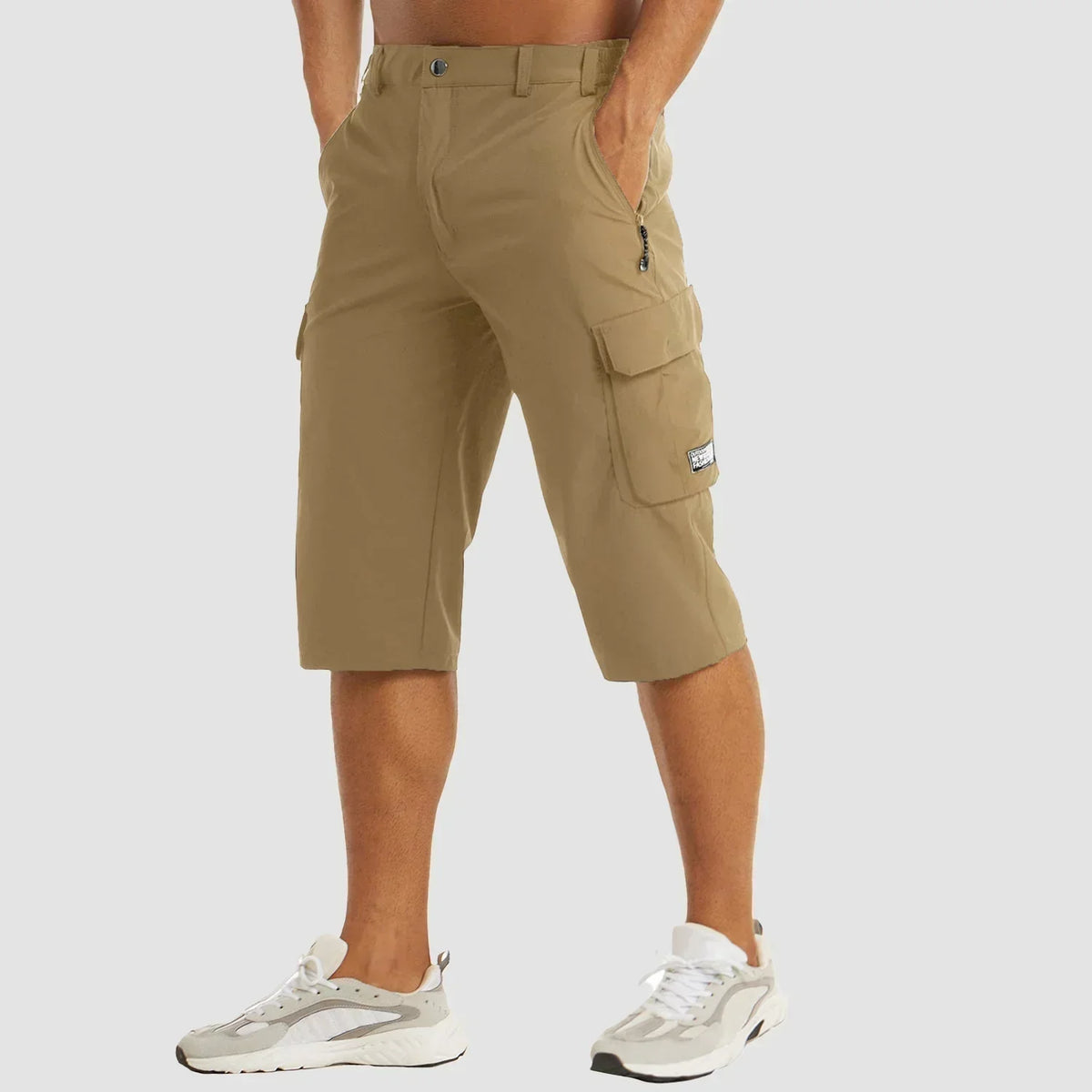 Variant image for Fast-Drying Men's Cargo Shorts with Multiple Pockets for Versatile Outdoor Use in Khaki, Gray, Black, Green, and Blue-1
