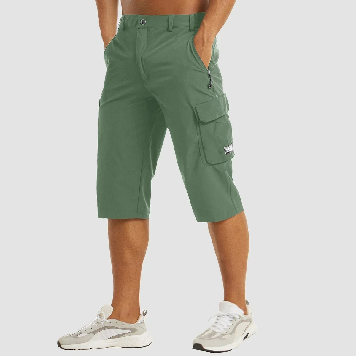 Fast-Drying Men's Cargo Shorts with Multiple Pockets for Versatile Outdoor Use in Khaki, Gray, Black, Green, and Blue-5