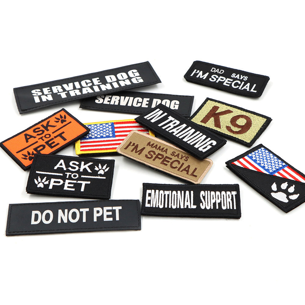 Dog Harness Patches Kit 12 Hook And Loop Patches For Harnesses Do Not Pet Service In Training USA Flag Fall 2025 Gift