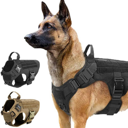 Tactical Dog Harness No-Pull With Front And Back D-Rings Fast-Release Buckles Top Handle Heavy-Duty Training