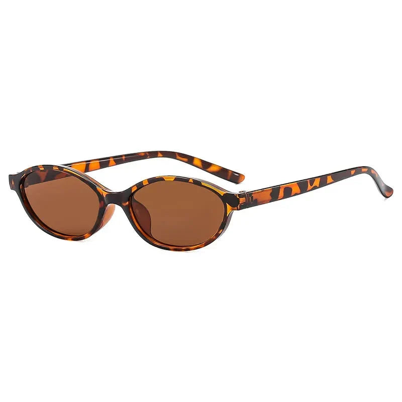 Modische Damen Sonnenbrille – Retro ovales Design, braun, für den Alltag 13