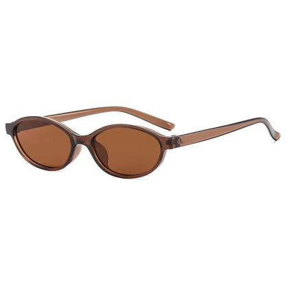 Modische Damen Sonnenbrille – Retro ovales Design, braun, für den Alltag 14