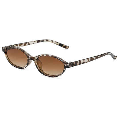 Modische Damen Sonnenbrille – Retro ovales Design, braun, für den Alltag 7
