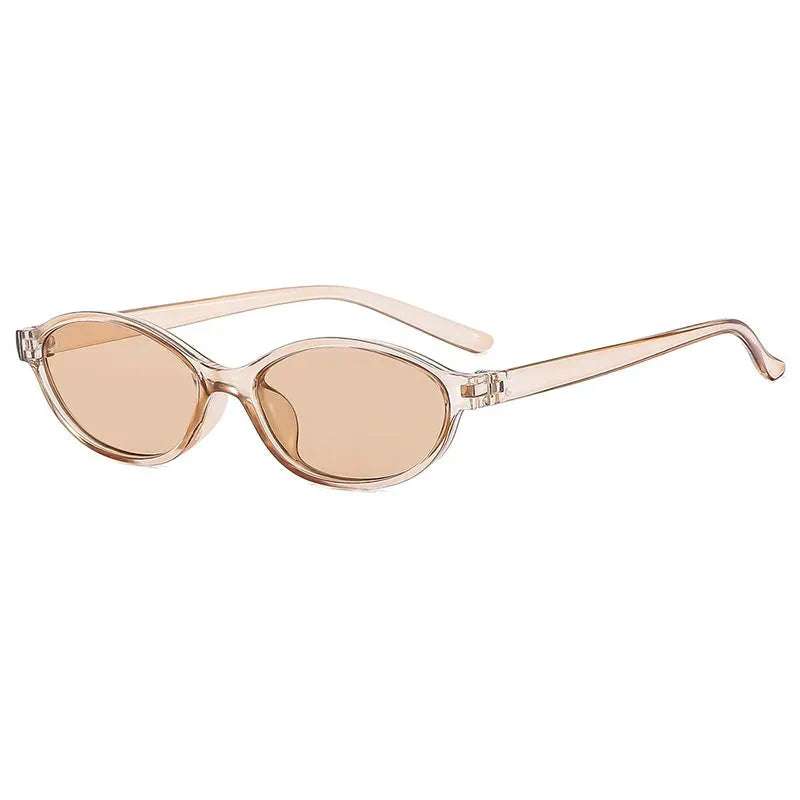 Modische Damen Sonnenbrille – Retro ovales Design, braun, für den Alltag 8