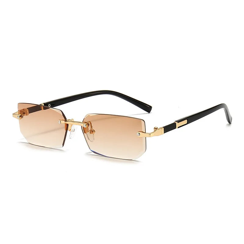 Modische Damen Sonnenbrille – rechteckig, rahmenlos, für den Sommer 6