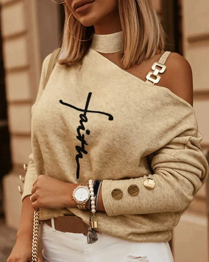 Plush Cozy Women’s Off-Shoulder Pullover - Slouchy Knit