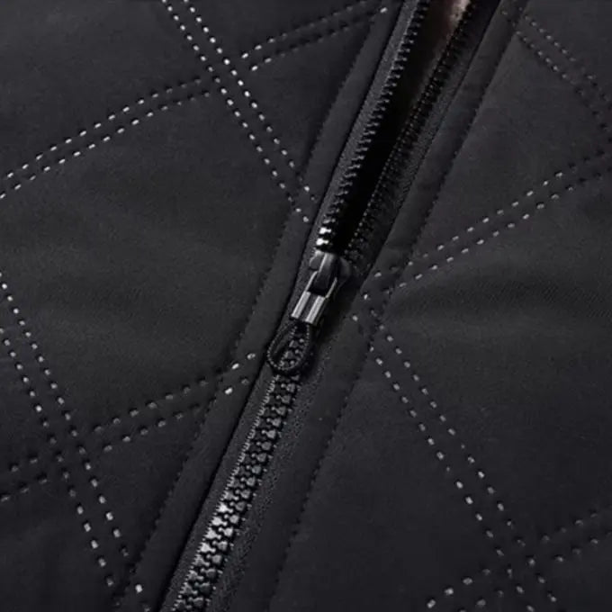 Men’s Windproof Jacket - Quilted Bomber Fleece Lined Hiking