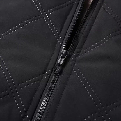 Men’s Windproof Jacket - Quilted Bomber Fleece Lined Hiking