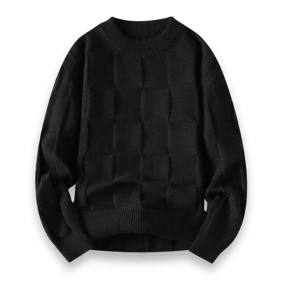 Plush Timeless Men's Sweater - Crewneck, Cotton, Office Wear