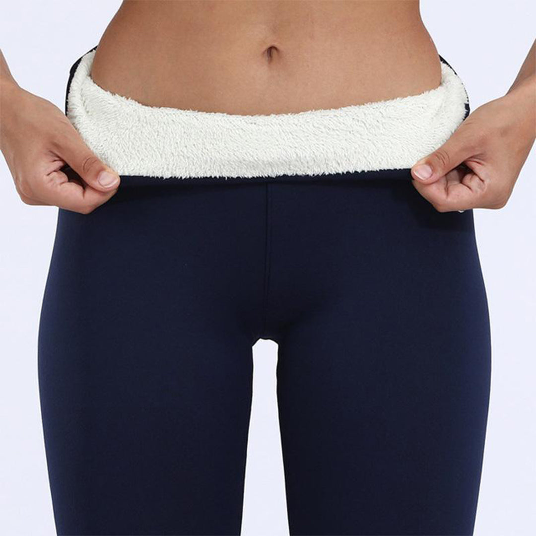 Variant image for Women's Fleece Lined Leggings, Thermal Soft and Breathable Winter Leggings in Black, Gray, Navy - Comfortable Fit for Layering-11