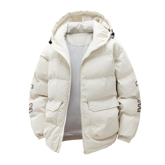 Men's Insulating Puffer Coat - Boxy Cut, Quilted, For Winter