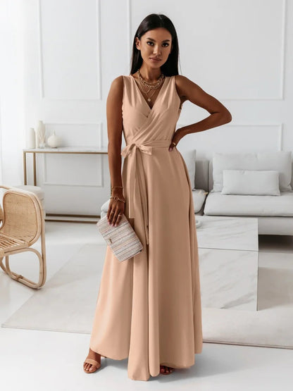 Variant image for Elegant V-Neck Women's Dress, Flattering Knee-Length Cocktail Dress for Formal and Casual Occasions, Breathable Fabric-21