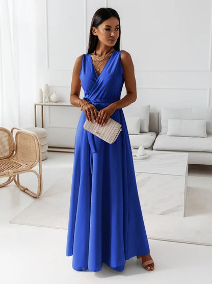 Variant image for Elegant V-Neck Women's Dress, Flattering Knee-Length Cocktail Dress for Formal and Casual Occasions, Breathable Fabric-31