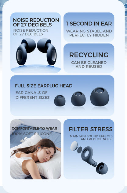 Silicone Ear Plugs For Sleep Soundproof Noise Reduction, Cozy Sleep Aid Fall 2026 Gift
