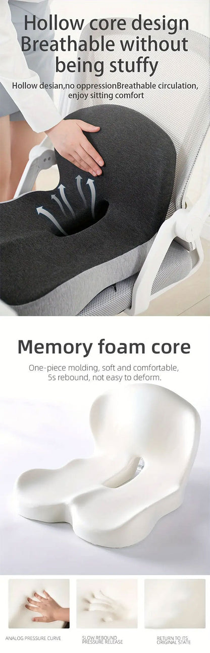 Comfort-Grip Lumbar Support for Office Chair and Car, Stress Relief – Memory Foam Seat Cushion
