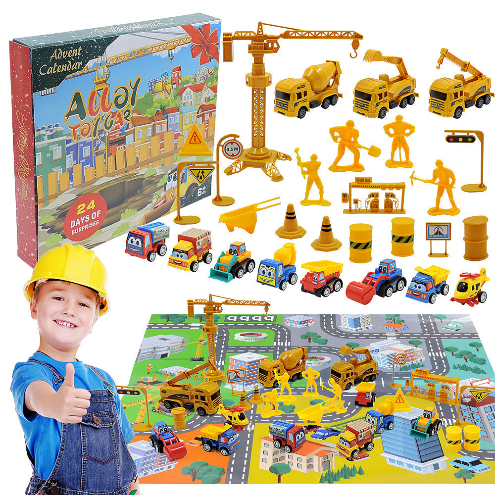 Calendar Advent Car Toys Box Kids 24 Day Christmas Gift