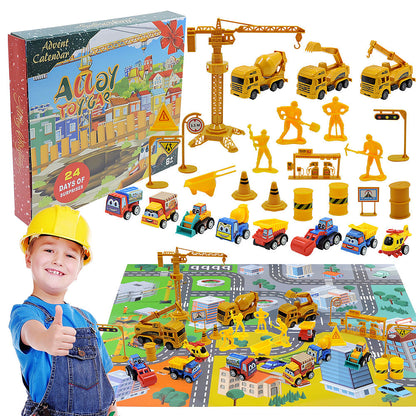 Calendar Advent Car Toys Box Kids 24 Day Christmas Gift