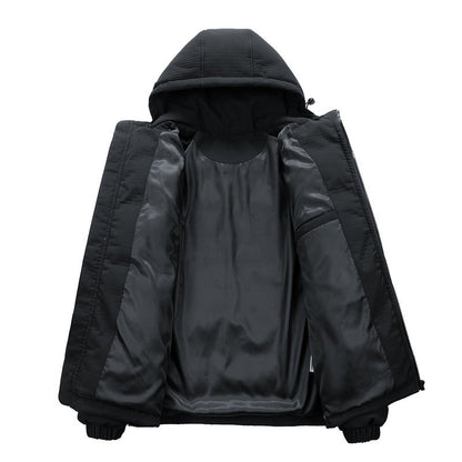 Men's Insulating Puffer Coat - Boxy Cut, Quilted, For Winter