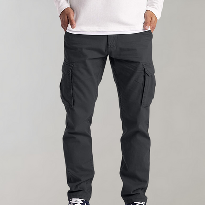 Mens Black Cargo Pants with Spacious Pockets and Comfortable Fit for Everyday Wear-5