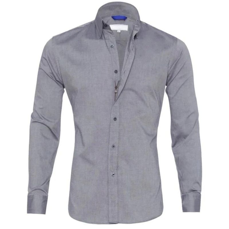 Variant image for Wrinkle-Free Men's Blouse with Hidden Zipper, Breathable and Durable Fabric, Tailored Fit, Available in Multiple Colors-36