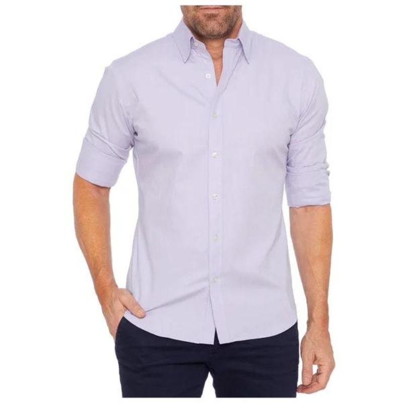 Variant image for Wrinkle-Free Men's Blouse with Hidden Zipper, Breathable and Durable Fabric, Tailored Fit, Available in Multiple Colors-43