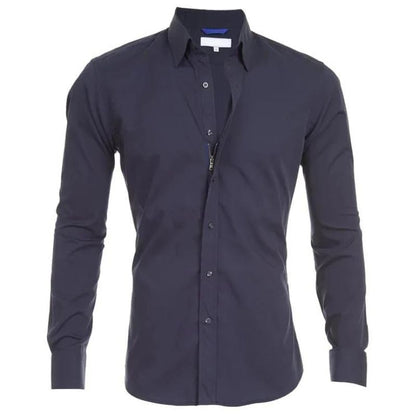 Variant image for Wrinkle-Free Men's Blouse with Hidden Zipper, Breathable and Durable Fabric, Tailored Fit, Available in Multiple Colors-29