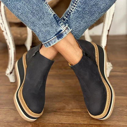 Luxurious Women's Leather Boots with Medium-High Heel for All-Day Comfort and Classic Style-1