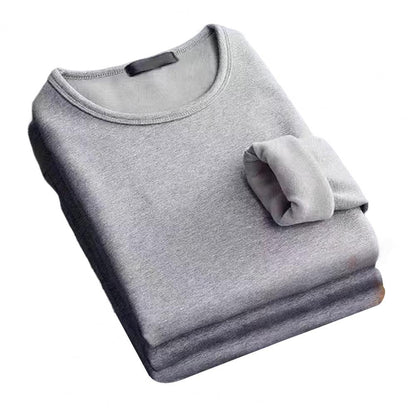 Plush Thick Thermal Long Sleeve Shirt Men's - Cozy Bottoming Layer for Cold Weather Comfort