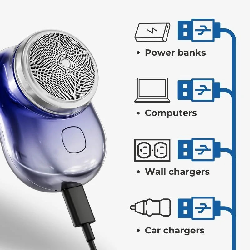 Motor-Driven Travel Shaver USB Pocket Mini Groomer Light